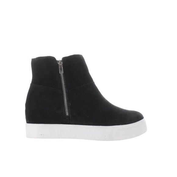 Steve Madden Wanda Sneaker — Faux Fur-Lined Suede Sneakers With Side Zipper & Hidden Wedge - View #3